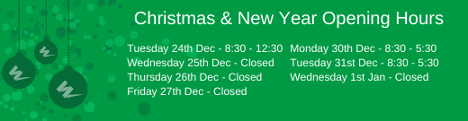 Christmas & New Year Opening Hours 2019